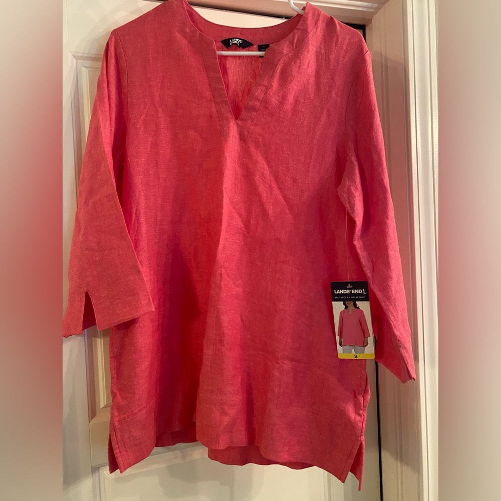 BNWT Womens Lands End Ladies linen blend tunic